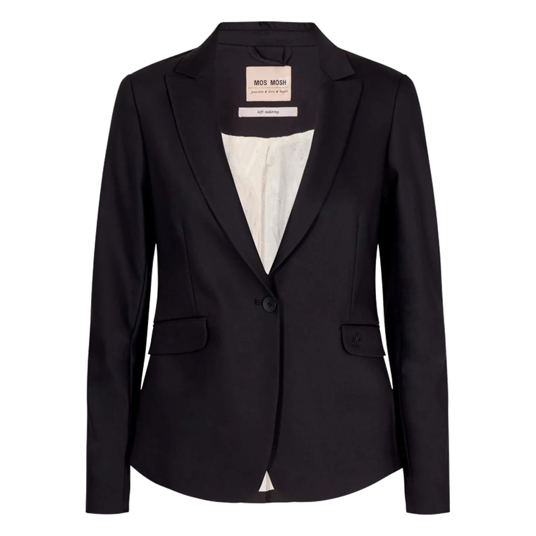 Mos Mosh Blake Night Blazer Sustainable, Sort